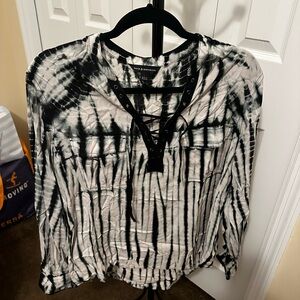 Rock & Republic Monochrome Tie-Dye Blouse